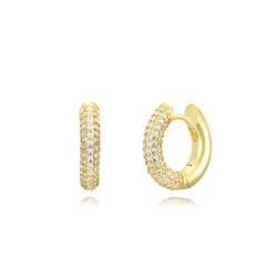 Pendientes Plata Dorada Mujer 14,5mm PEZ0776DOXX14 Aro Circonitas