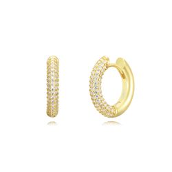 Pendientes Plata Dorada Mujer 16,5mm PEZ0776DOXX16 Aro Circonitas