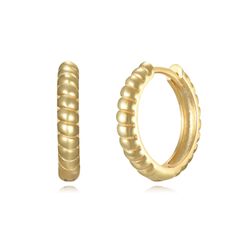 Pendientes Plata Dorada Mujer 16mm PEL1165DOXX16 Aro En Brillo