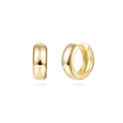 Pendientes Plata Dorada Mujer 16mm PEL1256DOXX16 Aro En Brillo