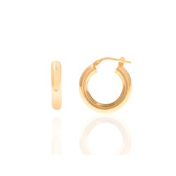 Pendientes Plata Dorada Mujer 20mm PEL0123DOXX20 Aro En Brillo