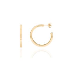 Pendientes Plata Dorada Mujer 21mm PEL0146DOXX21 Aro Abierto En Brillo