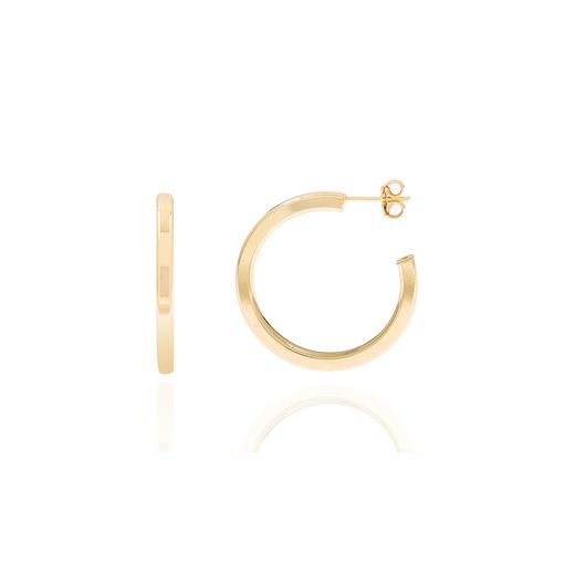 Pendientes Plata Dorada Mujer 21mm PEL0146DOXX21 Aro Abierto En Brillo