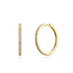 Pendientes Plata Dorada Mujer 22mm PEZ1343DOXX22 Aro Circonitas