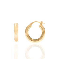 Pendientes Plata Dorada Mujer 23mm PEL0001DOXX23 Aro En Brillo