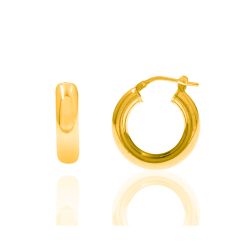 Pendientes Plata Dorada Mujer 25mm PEL0123DOXX25 Aro En Brillo