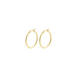 Pendientes Plata Dorada Mujer 25mm PEL1203DOXX25 Aro En Brillo