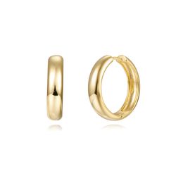 Pendientes Plata Dorada Mujer 25mm PEL1256DOXX25 Aro En Brillo