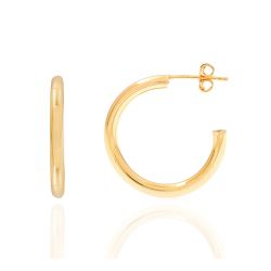 Pendientes Plata Dorada Mujer 26mm PEL0002DOXX26 Aro Abierto En Brillo
