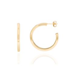 Pendientes Plata Dorada Mujer 26mm PEL0146DOXX26 Aro Abierto En Brillo
