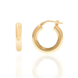 Pendientes Plata Dorada Mujer 28mm PEL0001DOXX28 Aro En Brillo