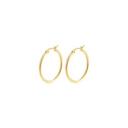 Pendientes Plata Dorada Mujer 30mm PEL1203DOXX30 Aro En Brillo