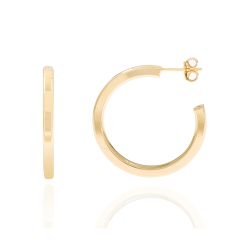 Pendientes Plata Dorada Mujer 31mm PEL0146DOXX31 Aro Abierto En Brillo