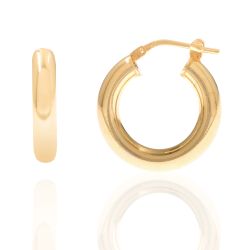Pendientes Plata Dorada Mujer 32mm PEL0001DOXX32 Aro En Brillo