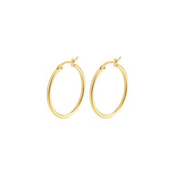 Pendientes Plata Dorada Mujer 40mm PEL1203DOXX40 Aro En Brillo