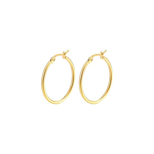Pendientes Plata Dorada Mujer 40mm PEL1203DOXX40 Aro En Brillo