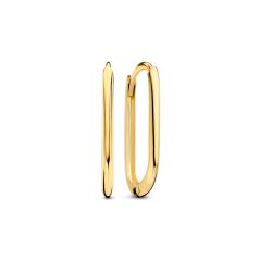 Pendientes Plata Dorada Mujer 40mm PEL1278DOXX40 Aro Rectangular En Brillo