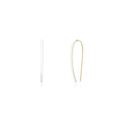 Pendientes Plata Dorada Mujer 48mm PEL1096DOEW Enamel Blanco