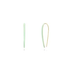 Pendientes Plata Dorada Mujer 48mm PEL1096DOME Enamel Menta
