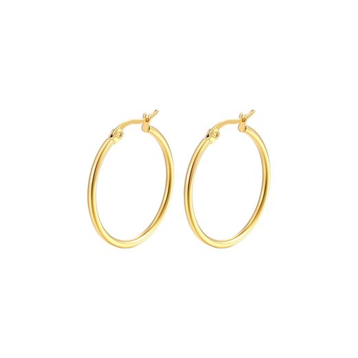 Pendientes Plata Dorada Mujer 50mm PEL1203DOXX50 Aro En Brillo