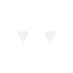 Pendientes Plata Dorada Mujer 5,5mm PEL1095DOEW Corazón Enamel Blanco