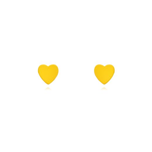 Pendientes Plata Dorada Mujer 5,5mm PEL1095DOEY Corazón Enamel Amarillo