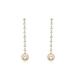 Pendientes Plata Dorada Mujer 55mm PEZ1272DO Circonitas