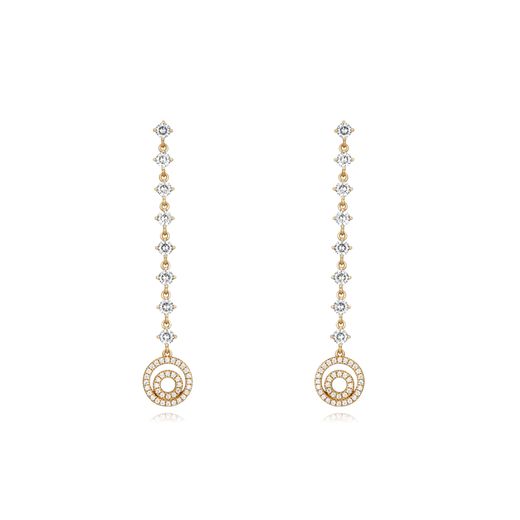 Pendientes Plata Dorada Mujer 55mm PEZ1272DO Circonitas