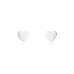 Pendientes Plata Dorada Mujer 5mm PEL1094DOEW Corazón Enamel Blanco