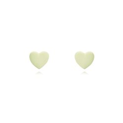 Pendientes Plata Dorada Mujer 5mm PEL1094DOME Corazón Enamel Menta