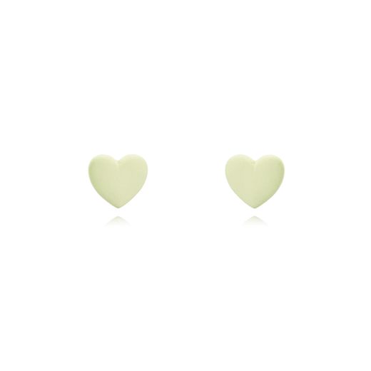 Pendientes Plata Dorada Mujer 5mm PEL1094DOME Corazón Enamel Menta