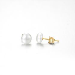 Pendientes Plata Dorada Mujer 5mm PEM0273DOPA05 Perla Cultivada