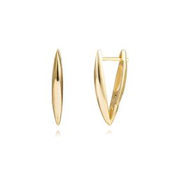 Pendientes Plata Dorada Mujer 7x20mm PEL1255DO20 Aro Triángulo En Brillo