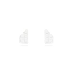 Pendientes Plata Dorada Mujer 7x4mm PEL1093DOEW Chocolate Enamel Blanco