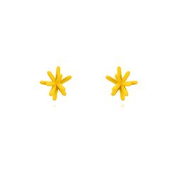 Pendientes Plata Dorada Mujer 8mm PEL1092DOEY Fuegos Artificiales Enamel Amarillo