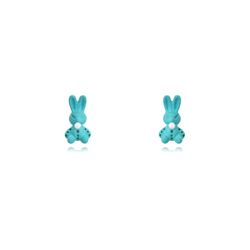 Pendientes Plata Dorada Mujer 8x4,5mm PEL1091DOET Conejo Enamel Turquesa