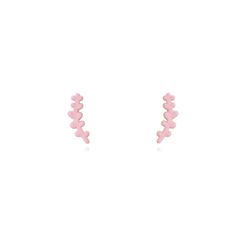Pendientes Plata Dorada Mujer 9x3mm PEL1088DOEP Laurel Enamel Rosa
