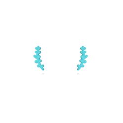 Pendientes Plata Dorada Mujer 9x3mm PEL1088DOET Laurel Enamel Turquesa