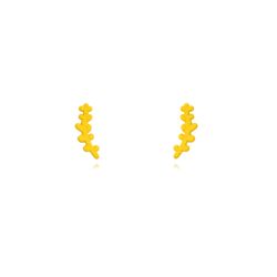 Pendientes Plata Dorada Mujer 9x3mm PEL1088DOEY Laurel Enamel Amarillo