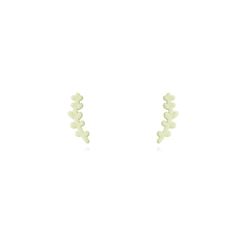 Pendientes Plata Dorada Mujer 9x3mm PEL1088DOME Laurel Enamel Menta