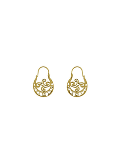 Pendientes Plata Dorada Mujer PACN1/1C Calado En Brillo