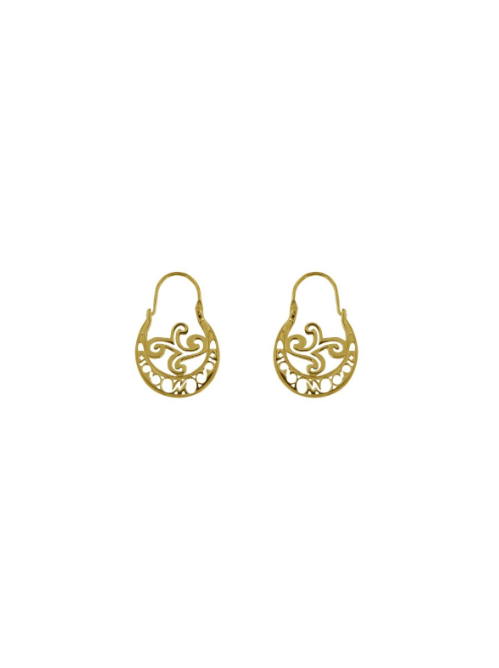Pendientes Plata Dorada Mujer PACN1/1C Calado En Brillo