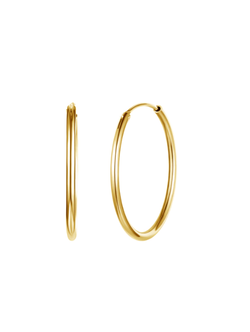 Pendientes Plata Dorada Mujer PARC15/18 Aro Liso En Brillo