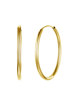 Pendientes Plata Dorada Mujer PARC15/30 Aro Liso En Brillo