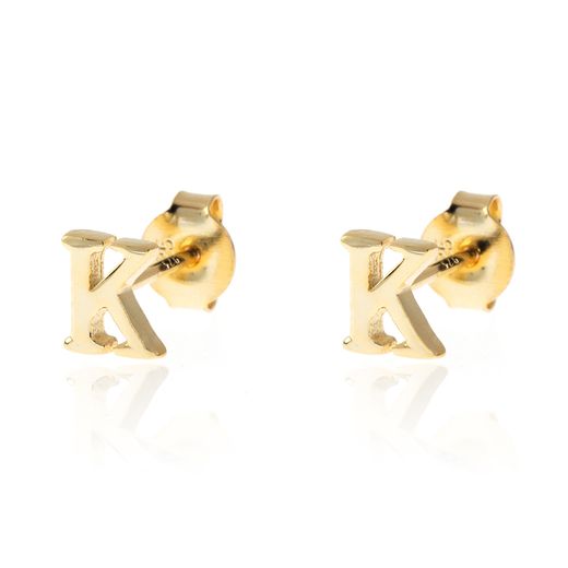 Pendientes Plata Dorada Mujer PE00457DOK Letra K 6mm