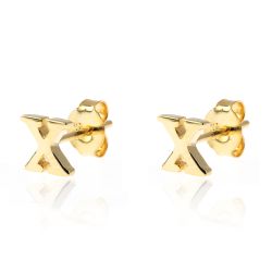 Pendientes Plata Dorada Mujer PE00457DOX Letra X 6mm