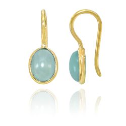 Pendientes Plata Dorada Mujer PEM0001DOCA Piedras Minerales Calcedonia