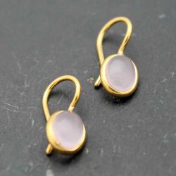 Pendientes Plata Dorada Mujer PEM0001DOPL Piedras Minerales Piedra Luna