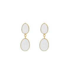 Pendientes Plata Dorada Mujer PEM0003DOPL32 Colgante Piedras Minerales Piedra Luna