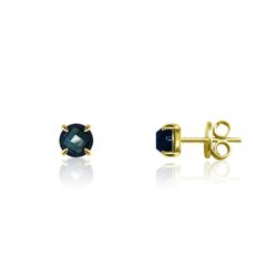 Pendientes Plata Dorada Mujer PEM0016DOAA Piedras Minerales Agata Azul